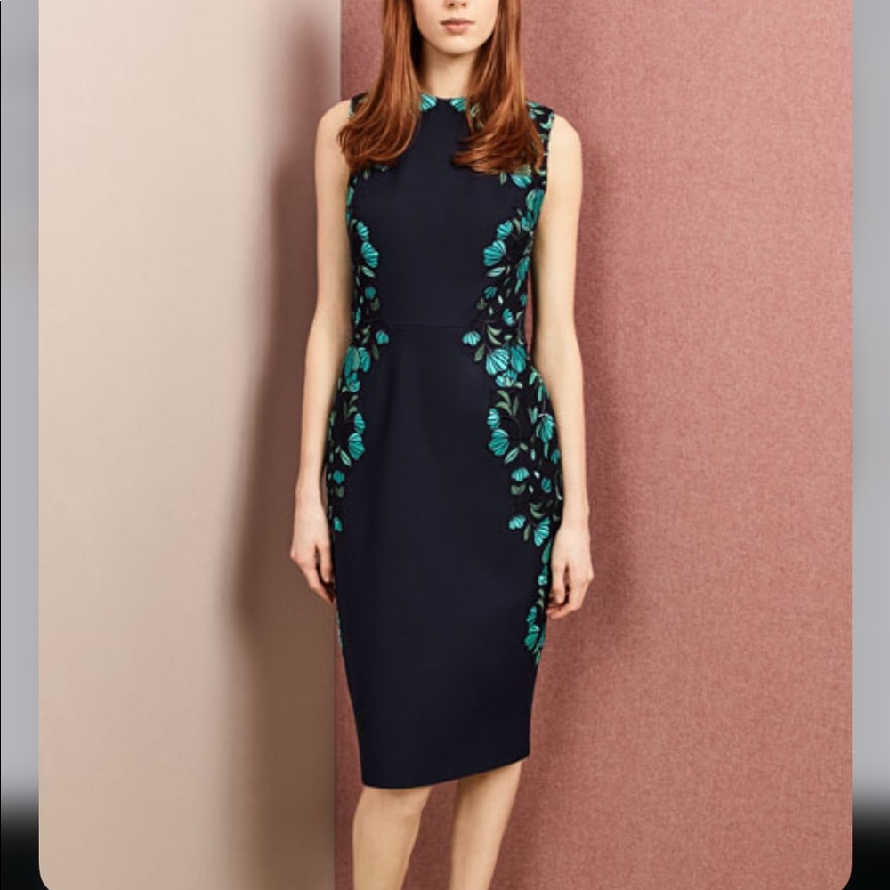 Lela Rose Embroidered Cocktail dress size 2 NWT